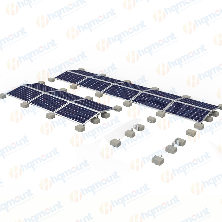 Simple Structure Solar Ballast Mounting Rack Rooftop